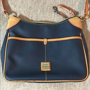 Dooney & Bourke Blue and Tan Shoulder Bag